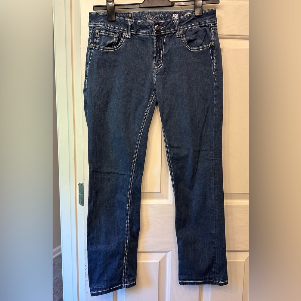 Miss Me Embellished Fleur De Lis Easy Skinny Size 29